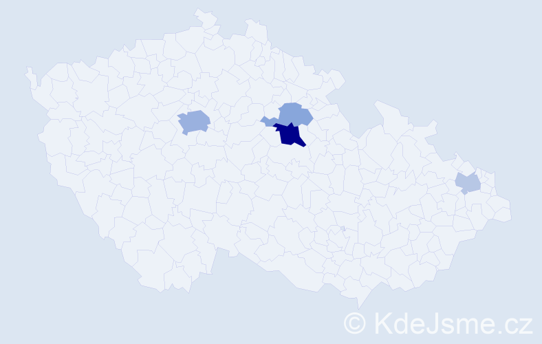 Příjmení: 'Klimáček', počet výskytů 11 v celé ČR