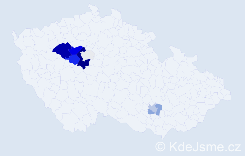 Příjmení: 'Peslová', počet výskytů 24 v celé ČR