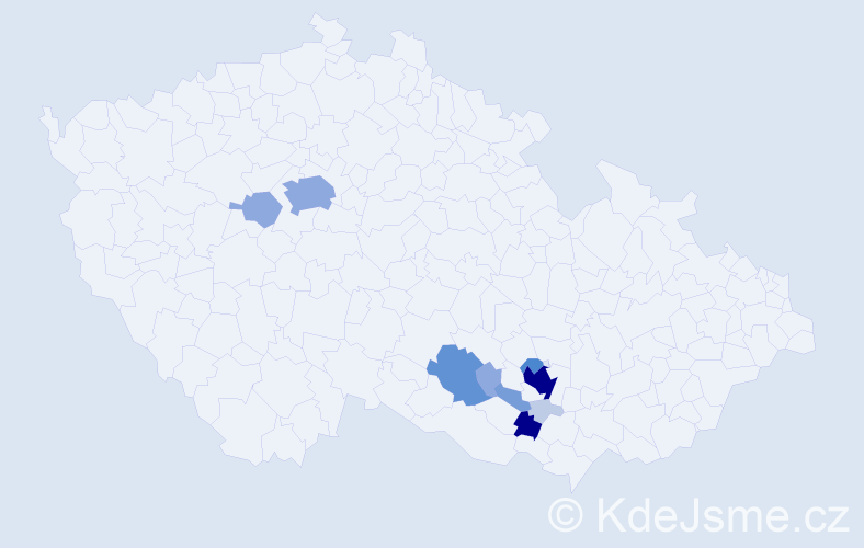 Příjmení: 'Kotoul', počet výskytů 39 v celé ČR