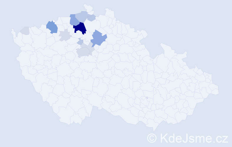 Příjmení: 'Běloubková', počet výskytů 39 v celé ČR