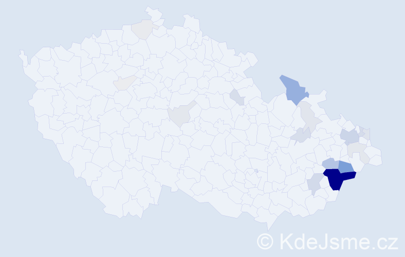 Příjmení: 'Kandračová', počet výskytů 98 v celé ČR
