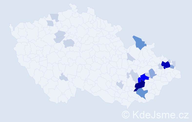 Příjmení: 'Džuga', počet výskytů 63 v celé ČR