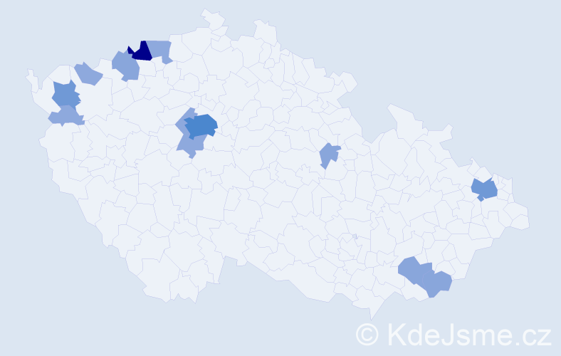 Příjmení: 'Nechala', počet výskytů 31 v celé ČR