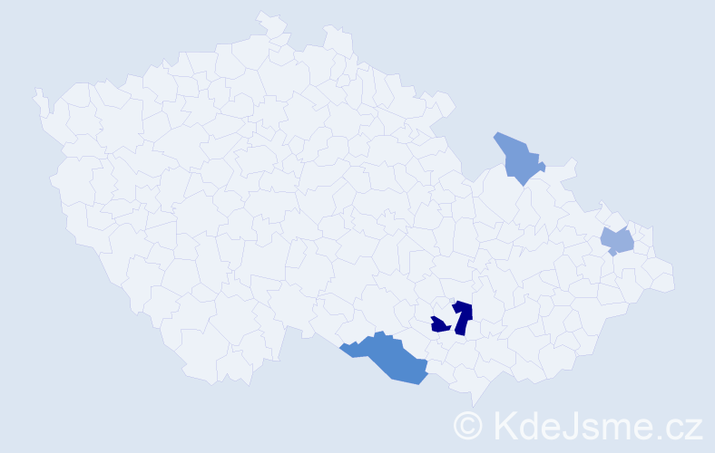 Příjmení: 'Virecová', počet výskytů 12 v celé ČR