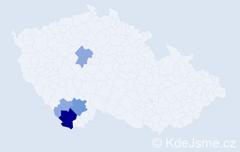 Příjmení: 'Zaumüller', počet výskytů 11 v celé ČR