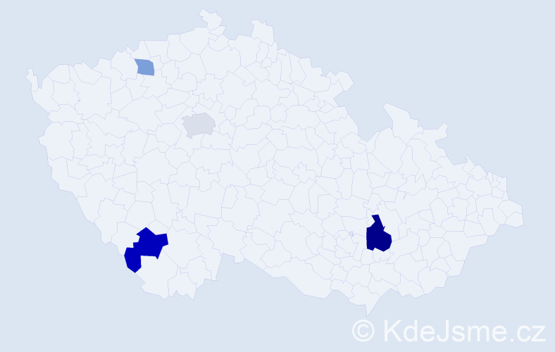 Příjmení: 'Trgala', počet výskytů 13 v celé ČR
