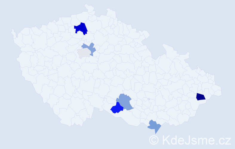 Příjmení: 'Trška', počet výskytů 10 v celé ČR