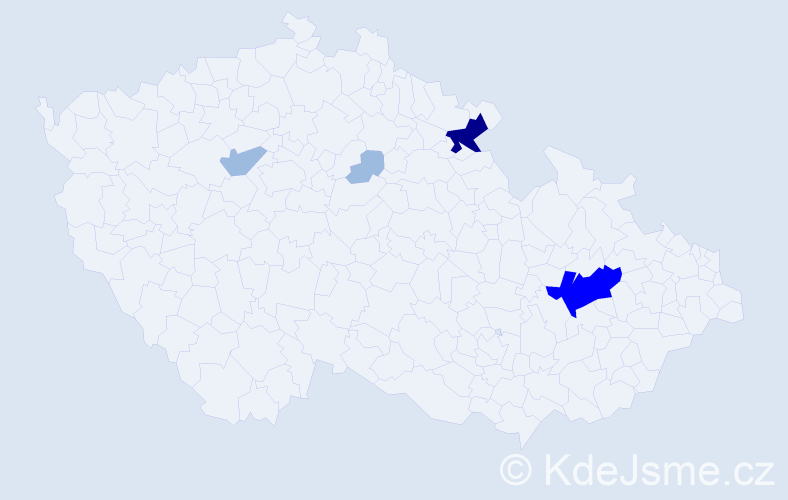 Příjmení: 'Begová', počet výskytů 9 v celé ČR