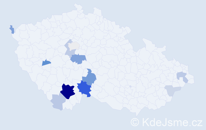 Příjmení: 'Welser', počet výskytů 45 v celé ČR
