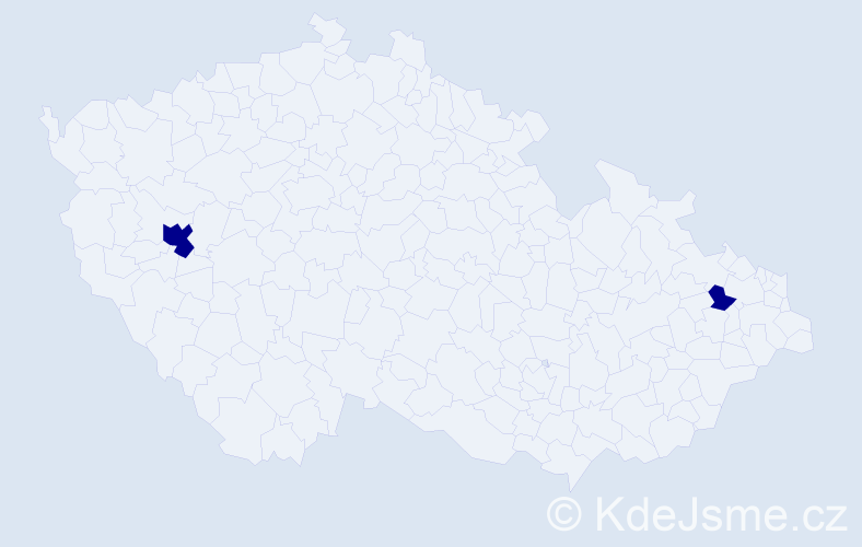 Příjmení: 'Mátová', počet výskytů 2 v celé ČR