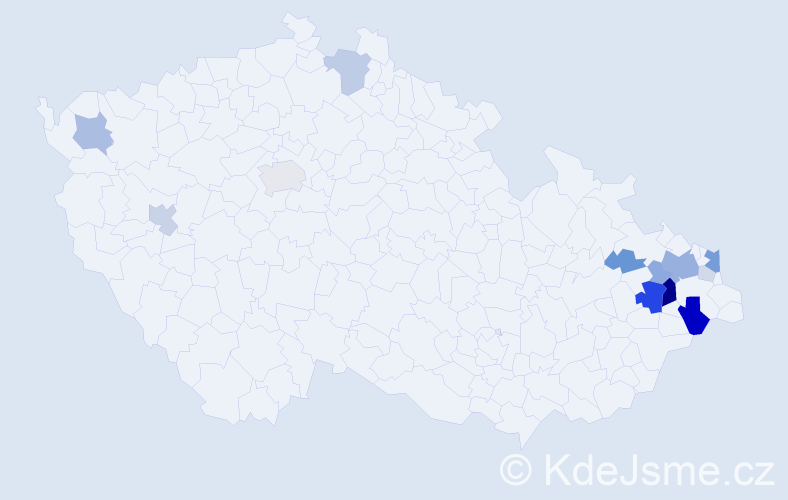 Příjmení: 'Kowalik', počet výskytů 41 v celé ČR