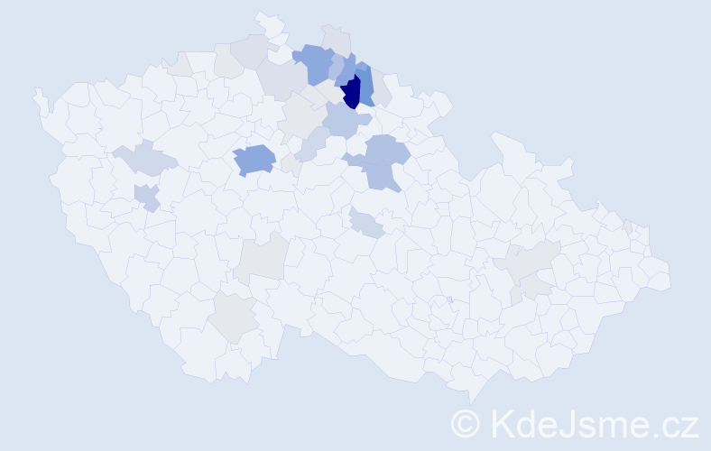 Příjmení: 'Špidlen', počet výskytů 155 v celé ČR