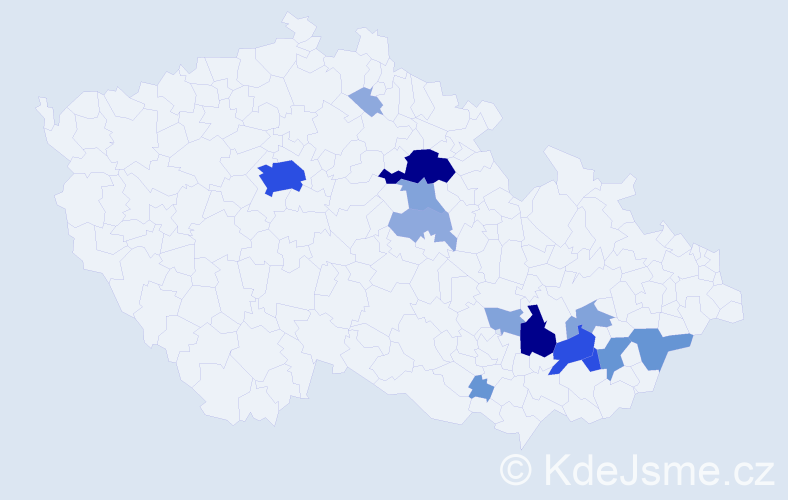 Příjmení: 'Tilšer', počet výskytů 48 v celé ČR