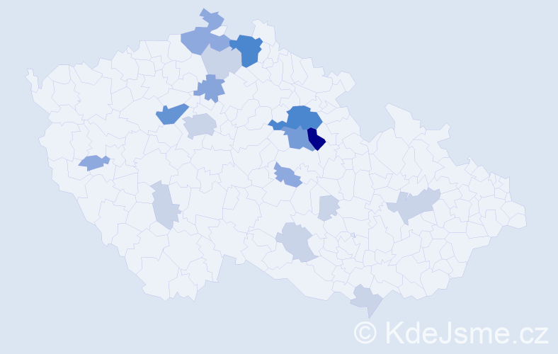 Příjmení: 'Laksar', počet výskytů 54 v celé ČR