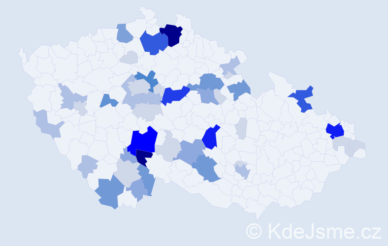 Příjmení: 'Vavera', počet výskytů 173 v celé ČR