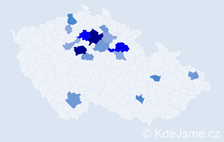 Příjmení: 'Vortel', počet výskytů 47 v celé ČR