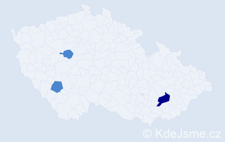 Příjmení: 'Lackner', počet výskytů 5 v celé ČR