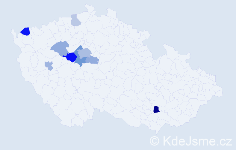 Příjmení: 'Vyšehradská', počet výskytů 24 v celé ČR