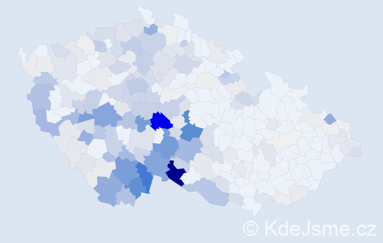 Příjmení: 'Šimánková', počet výskytů 881 v celé ČR