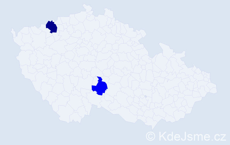 Příjmení: 'Prijmak', počet výskytů 6 v celé ČR