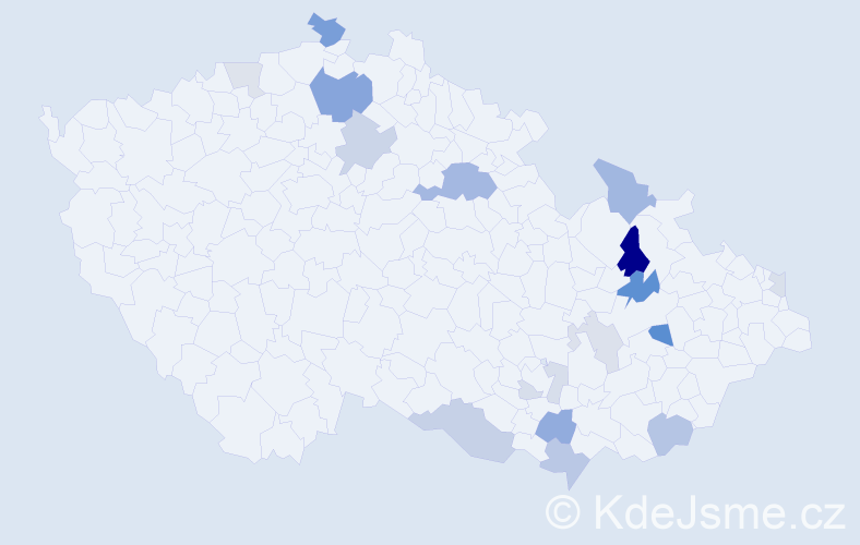 Příjmení: 'Merka', počet výskytů 39 v celé ČR