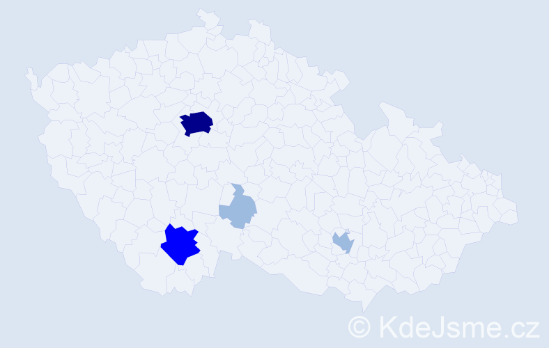 Příjmení: 'Vortnerová', počet výskytů 9 v celé ČR