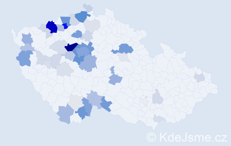 Příjmení: 'Doksanská', počet výskytů 210 v celé ČR