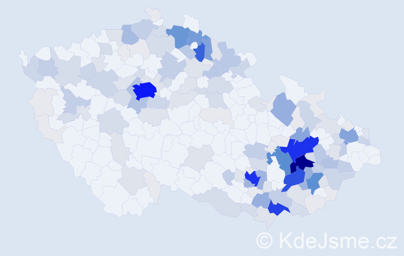 Příjmení: 'Nesvadba', počet výskytů 713 v celé ČR