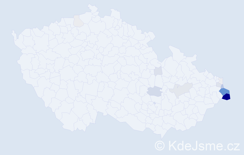 Příjmení: 'Waclawková', počet výskytů 58 v celé ČR
