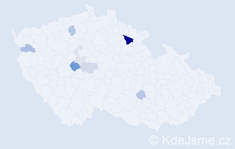 Příjmení: 'Derdová', počet výskytů 15 v celé ČR