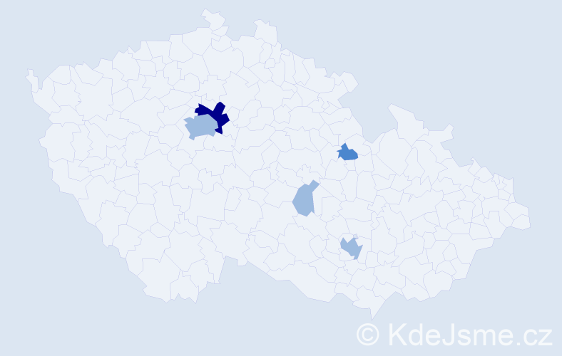 Příjmení: 'Teš', počet výskytů 9 v celé ČR