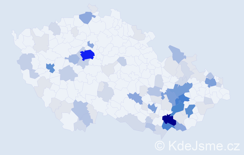Příjmení: 'Domanská', počet výskytů 288 v celé ČR