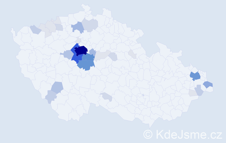 Příjmení: 'Pála', počet výskytů 135 v celé ČR