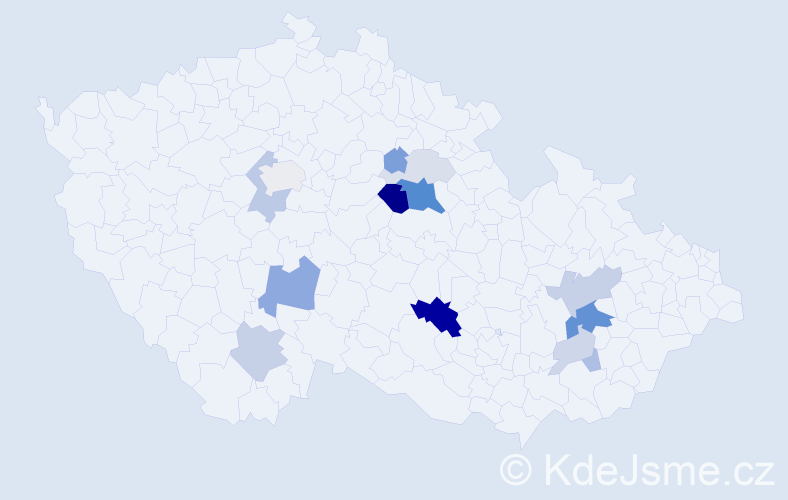 Příjmení: 'Bibrová', počet výskytů 42 v celé ČR
