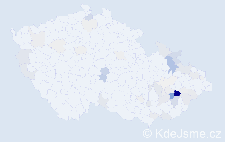 Příjmení: 'Matela', počet výskytů 127 v celé ČR