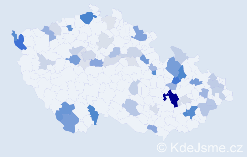 Příjmení: 'Salaj', počet výskytů 139 v celé ČR
