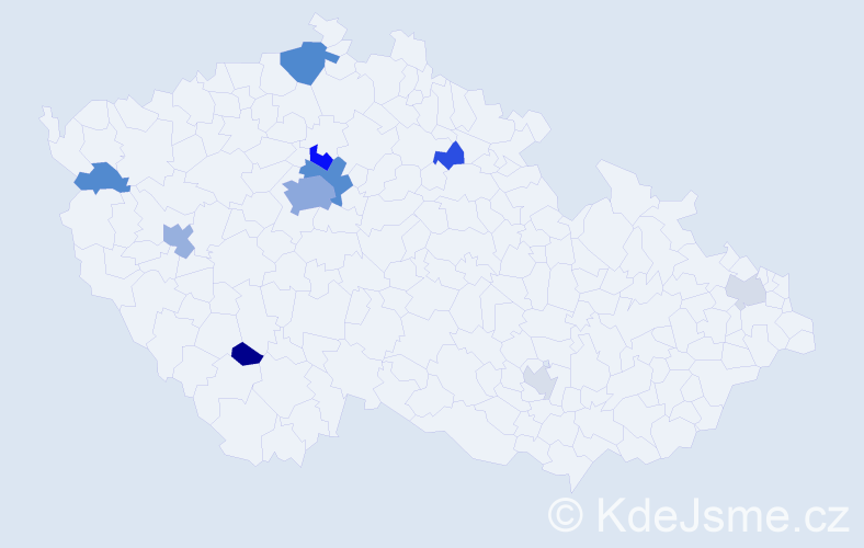 Příjmení: 'Dordyay', počet výskytů 27 v celé ČR