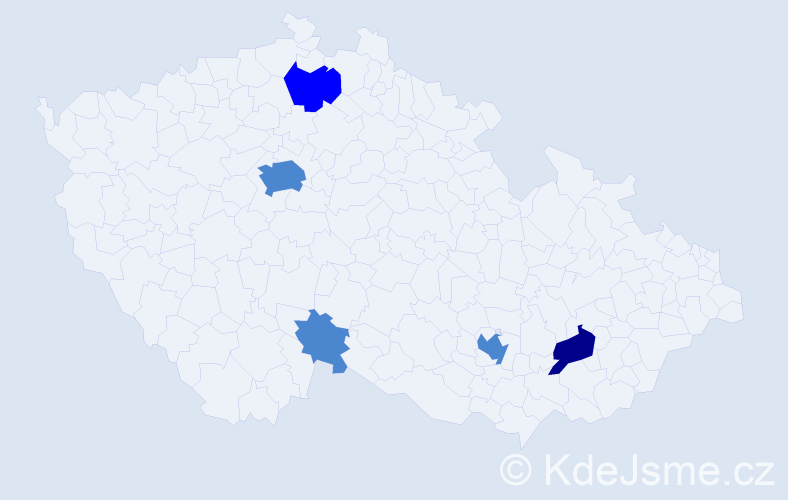 Příjmení: 'Dvorčáková', počet výskytů 8 v celé ČR