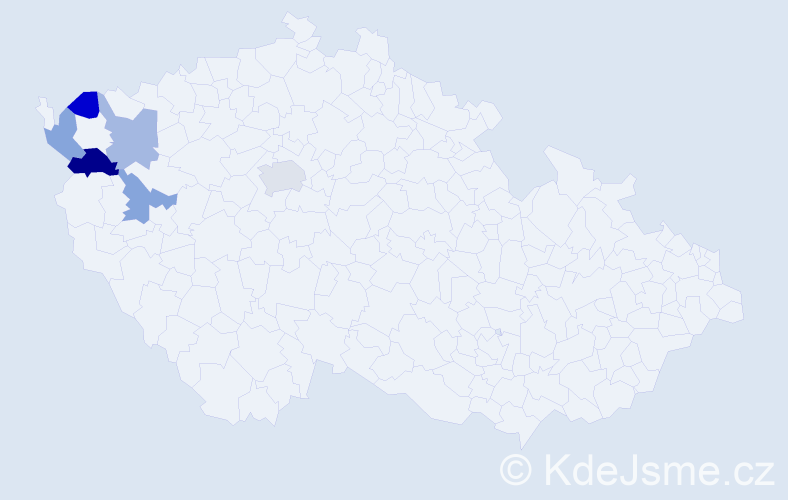 Příjmení: 'Meistr', počet výskytů 8 v celé ČR