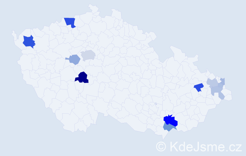 Příjmení: 'Marhefková', počet výskytů 28 v celé ČR