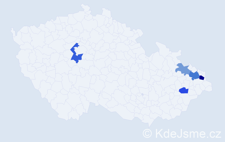 Příjmení: 'Divák', počet výskytů 11 v celé ČR
