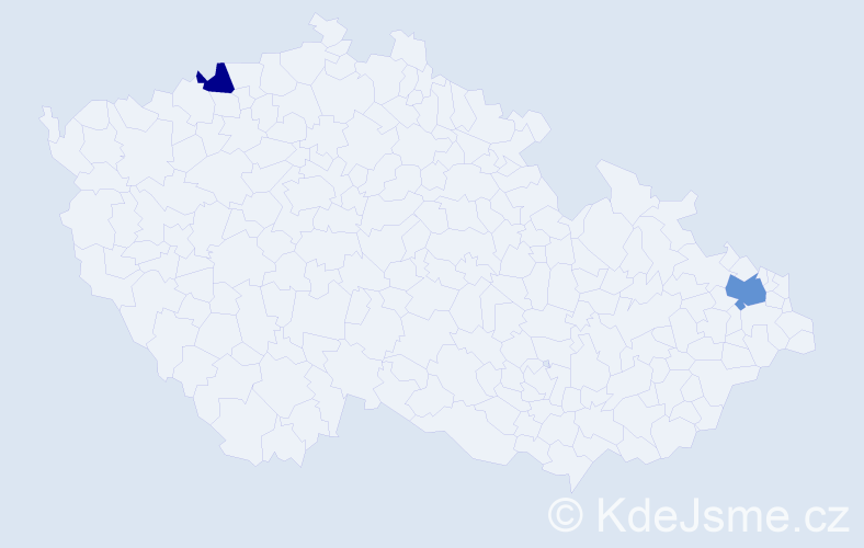 Příjmení: 'Kirilák', počet výskytů 3 v celé ČR