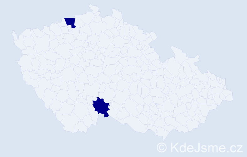 Příjmení: 'Vonk', počet výskytů 2 v celé ČR