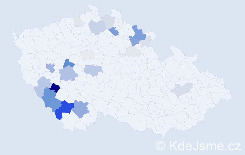 Příjmení: 'Lád', počet výskytů 65 v celé ČR