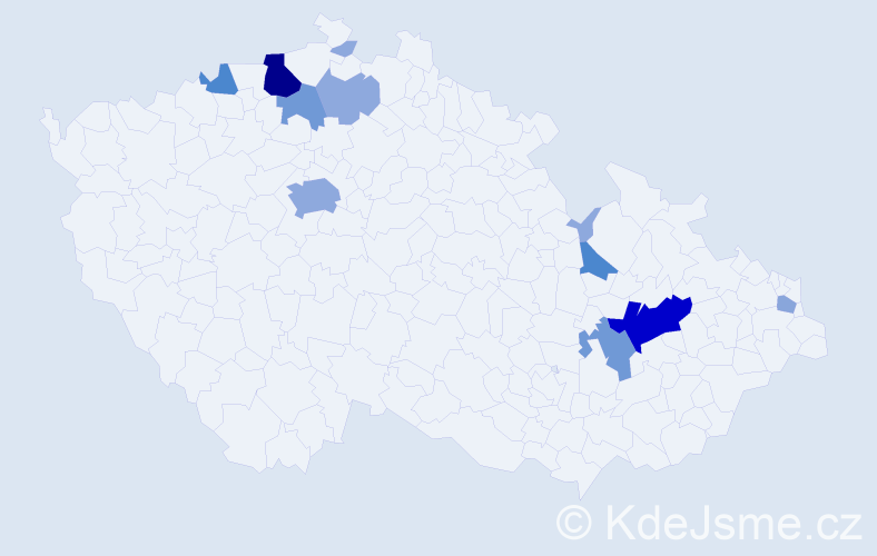 Příjmení: 'Gieselová', počet výskytů 37 v celé ČR