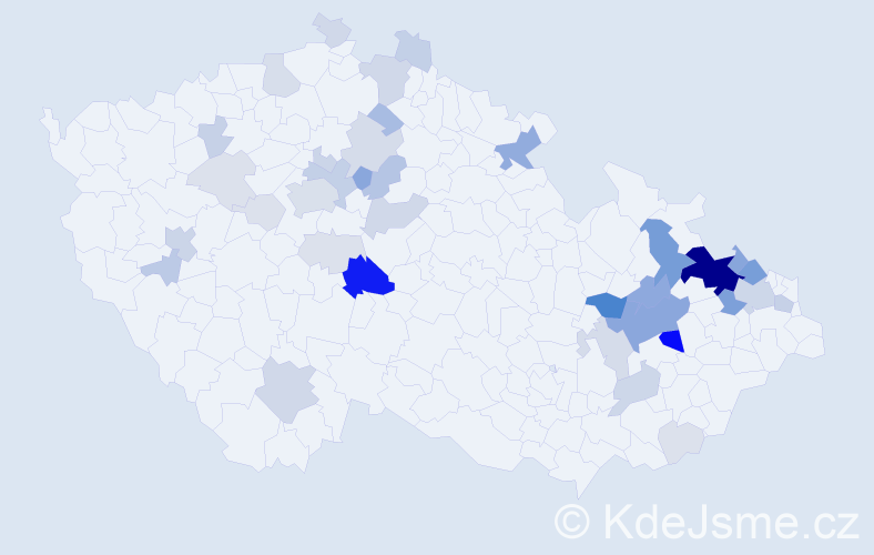 Příjmení: 'Hanel', počet výskytů 145 v celé ČR