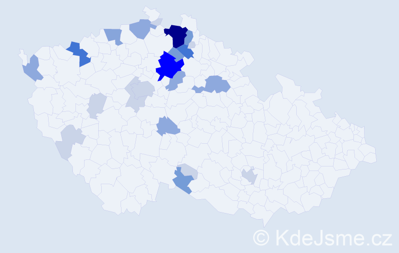 Příjmení: 'Nezdara', počet výskytů 70 v celé ČR