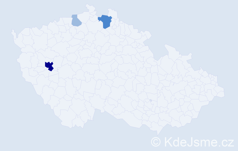 Příjmení: 'Bleil', počet výskytů 7 v celé ČR