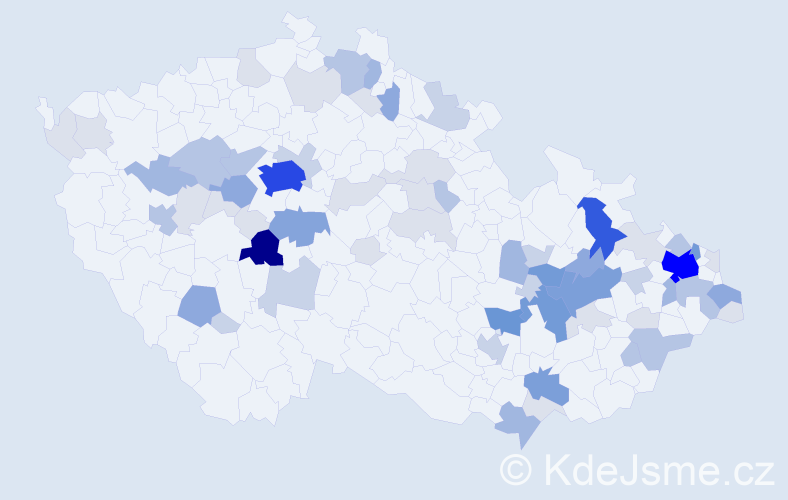 Příjmení: 'Kopka', počet výskytů 236 v celé ČR