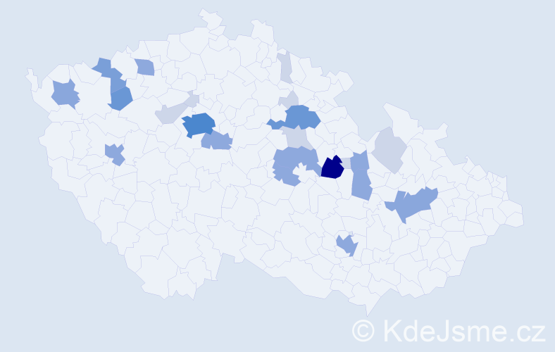 Příjmení: 'Rubková', počet výskytů 64 v celé ČR